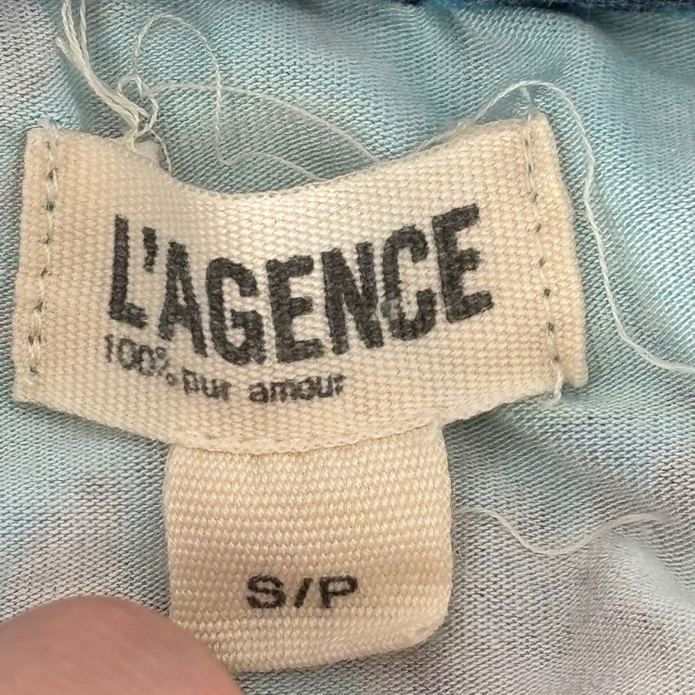 L'Agence Ressi Jungle Toile Fitted Tee Blue Multi Women Size Small Crew Neck - Picture 3 of 8